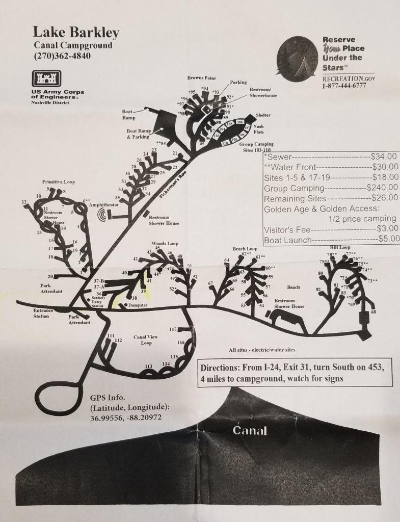 Canal Campground Kentucky Map